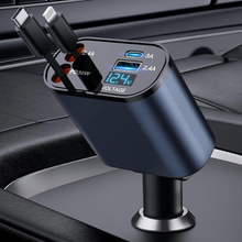 Učitaj sliku u galeriji, Auto Punjač sa Uvlačenjem Kablova 4 u 1