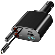 Učitaj sliku u galeriji, Auto Punjač sa Uvlačenjem Kablova 4 u 1