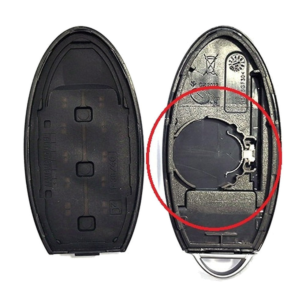 Kućište Ključa Nissan Qashqai X-Trail Leaf – Smart, 3 Tastera, Baterija Poz. 2