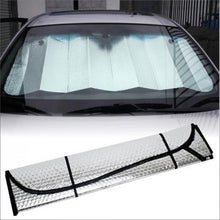 Učitaj sliku u galeriji, Suncobran za vetrobransko staklo 140x70 cm postavljen u autu
