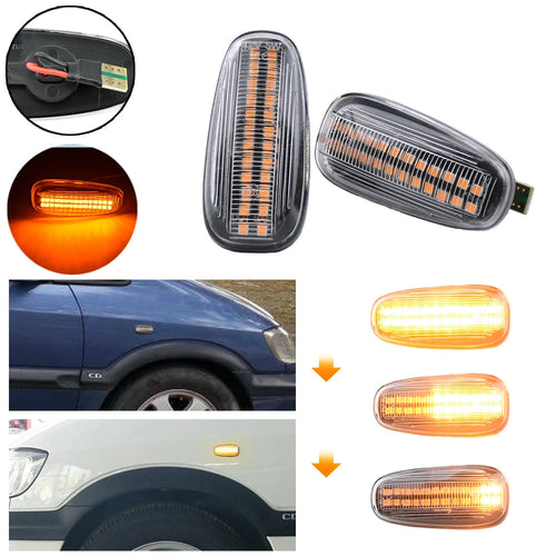 LED dinamički migavci Opel Astra G/Zafira A providni – detalj