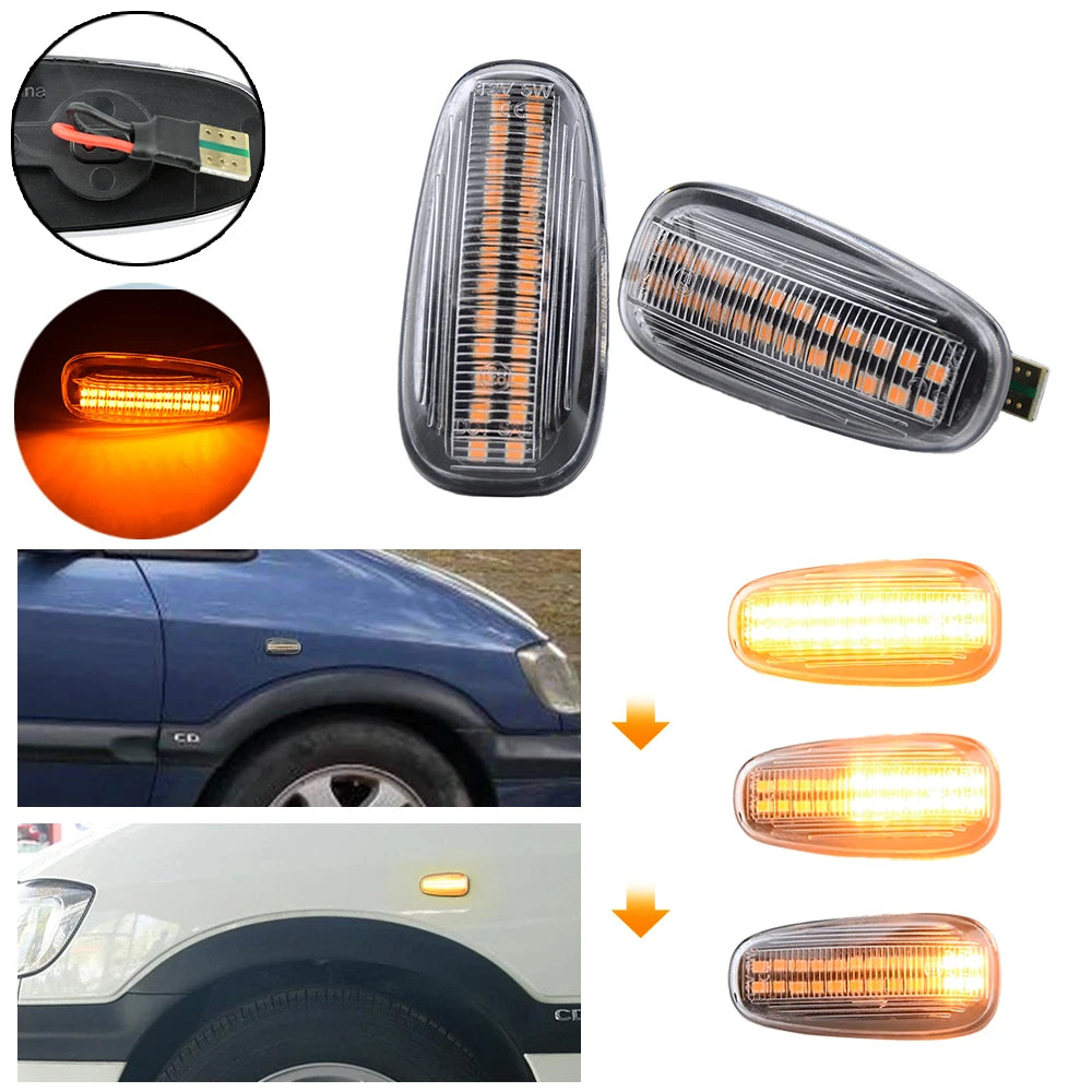 LED dinamički migavci Opel Astra G/Zafira A providni – detalj
