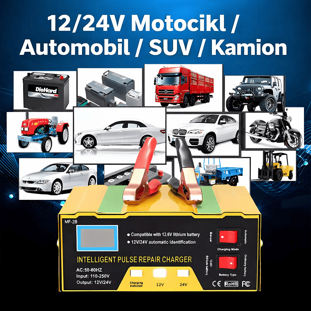 Automatski punjač akumulatora 12/24V – prikaz funkcija