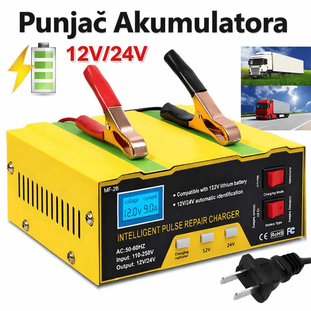 Pametni punjač akumulatora – LCD ekran i režimi