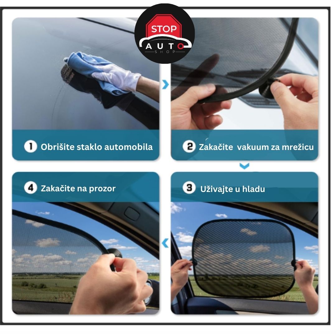 Mrežica Zaštita od Sunca za Bočna Stakla Automobila