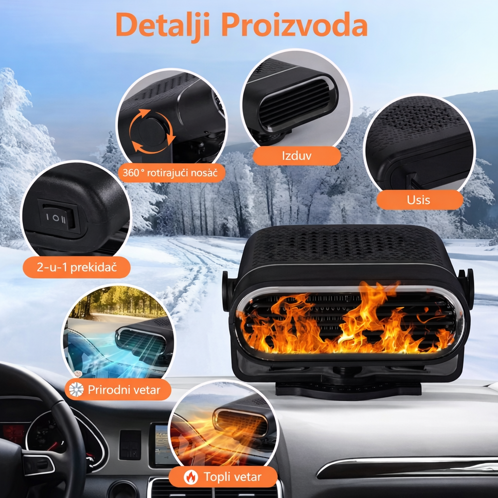 Grejalica za Auto sa Ventilatorom - Jači Model