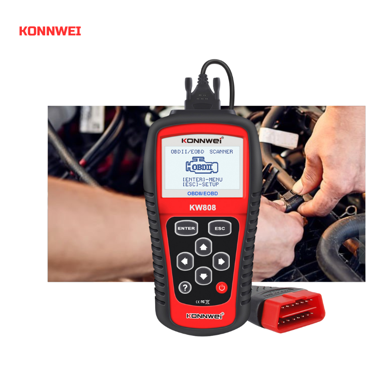OBD2 kabl povezan sa dijagnostikom KW808 u automobilu