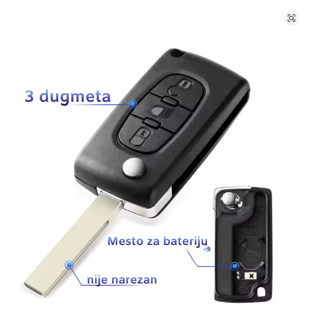 Kućište ključa PEŽO skakavac (SVETLO) tri tastera sa držačem bat.