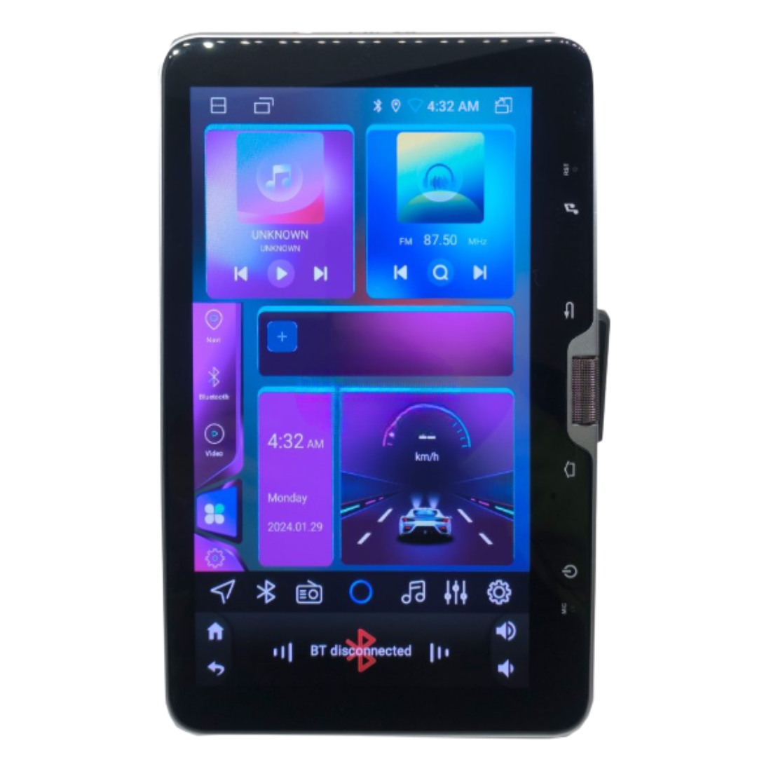 Multimedija 10″ 1DIN Android 360° QLED GPS WiFi Bluetooth