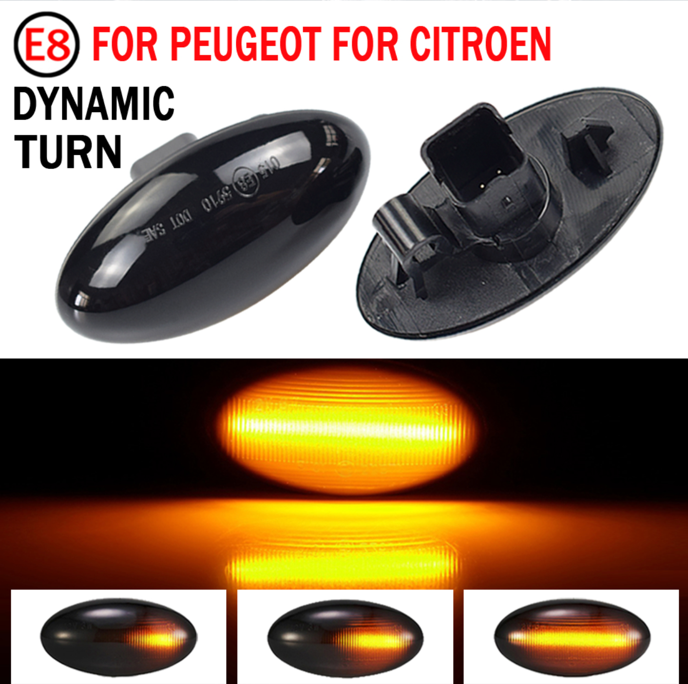 Dinamički Led Migavci Peugeot 206 207 307 407 Zatamnjeni