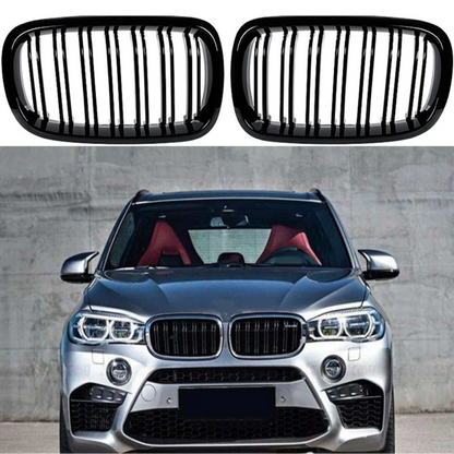 BMW X5 X6 F15 F16 Grill Dupli Crni Sjajni 2014-2018
