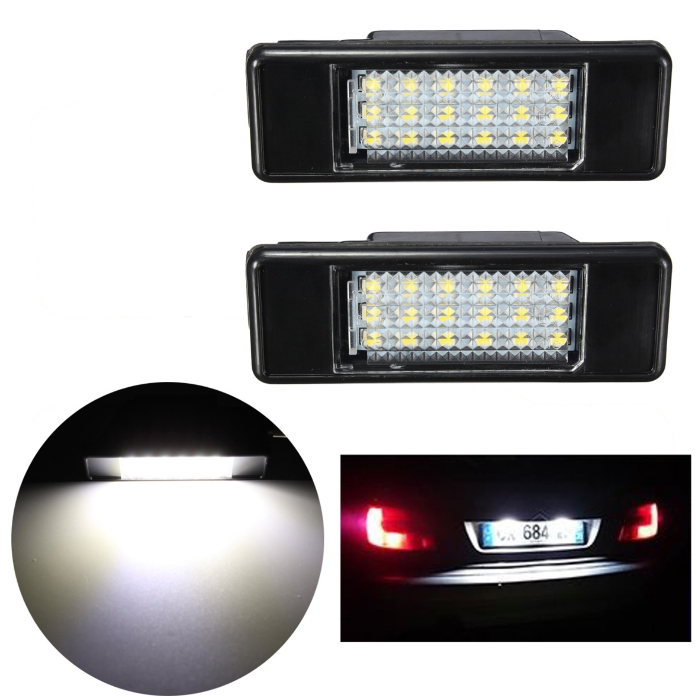 LED Svetla za Tablicu Peugeot 208 308 508 Citroen C3 C4 C5