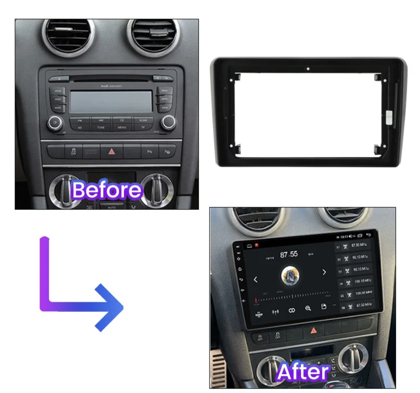 panel za ugradnju multimedije Audi A3 8P