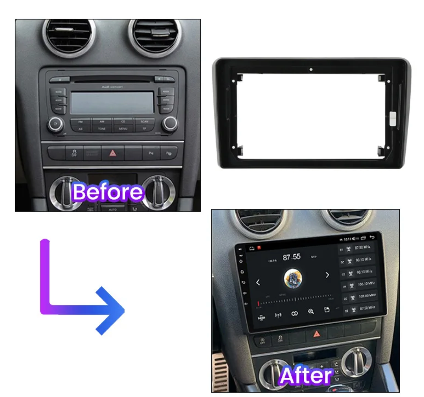panel za ugradnju multimedije Audi A3 8P