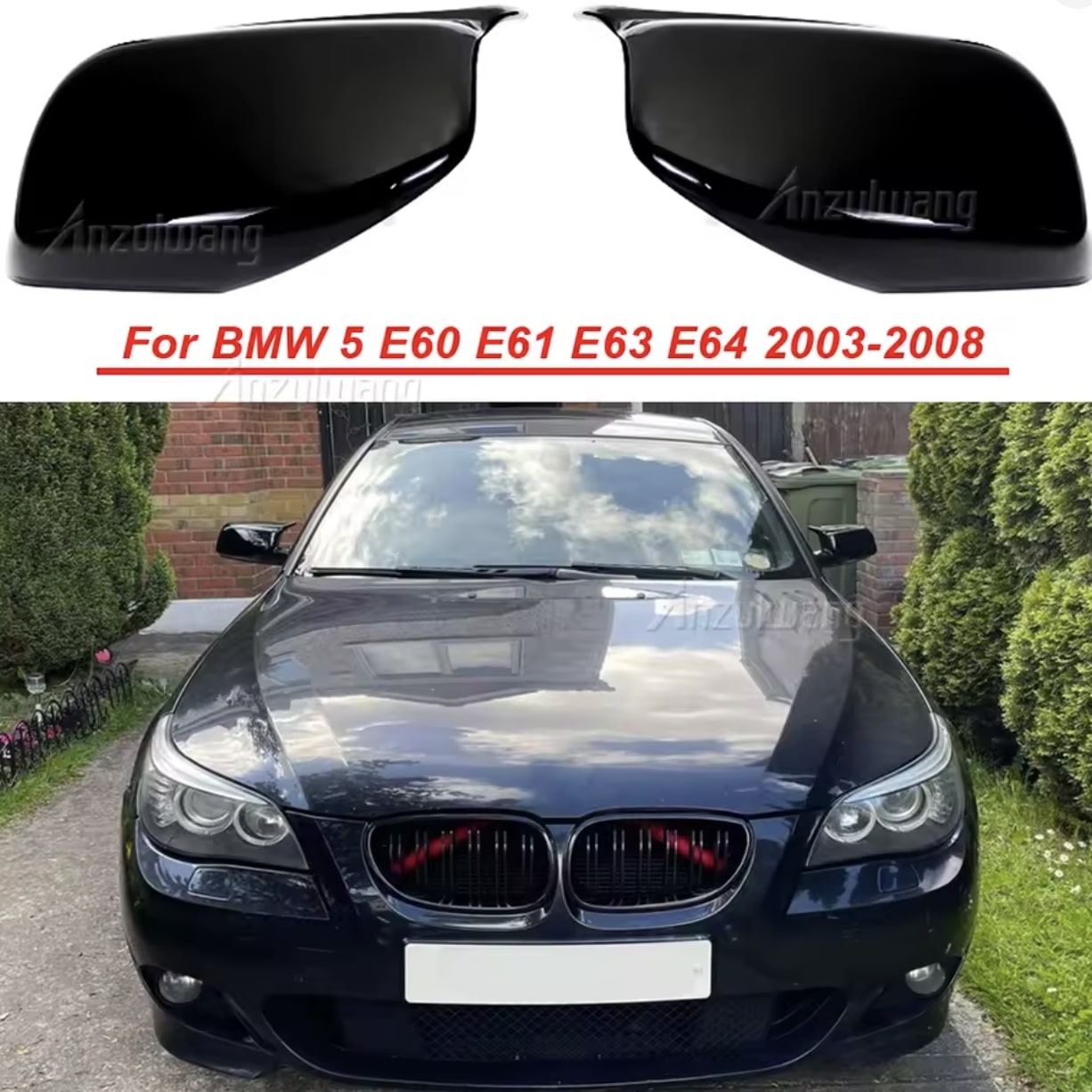 Poklopac Retrovizora BMW 5 E60 E61 2003–2008 – Glossy Black (Batman)