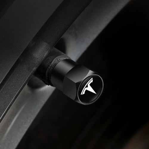 kapice ventila tesla crne – set i detalj