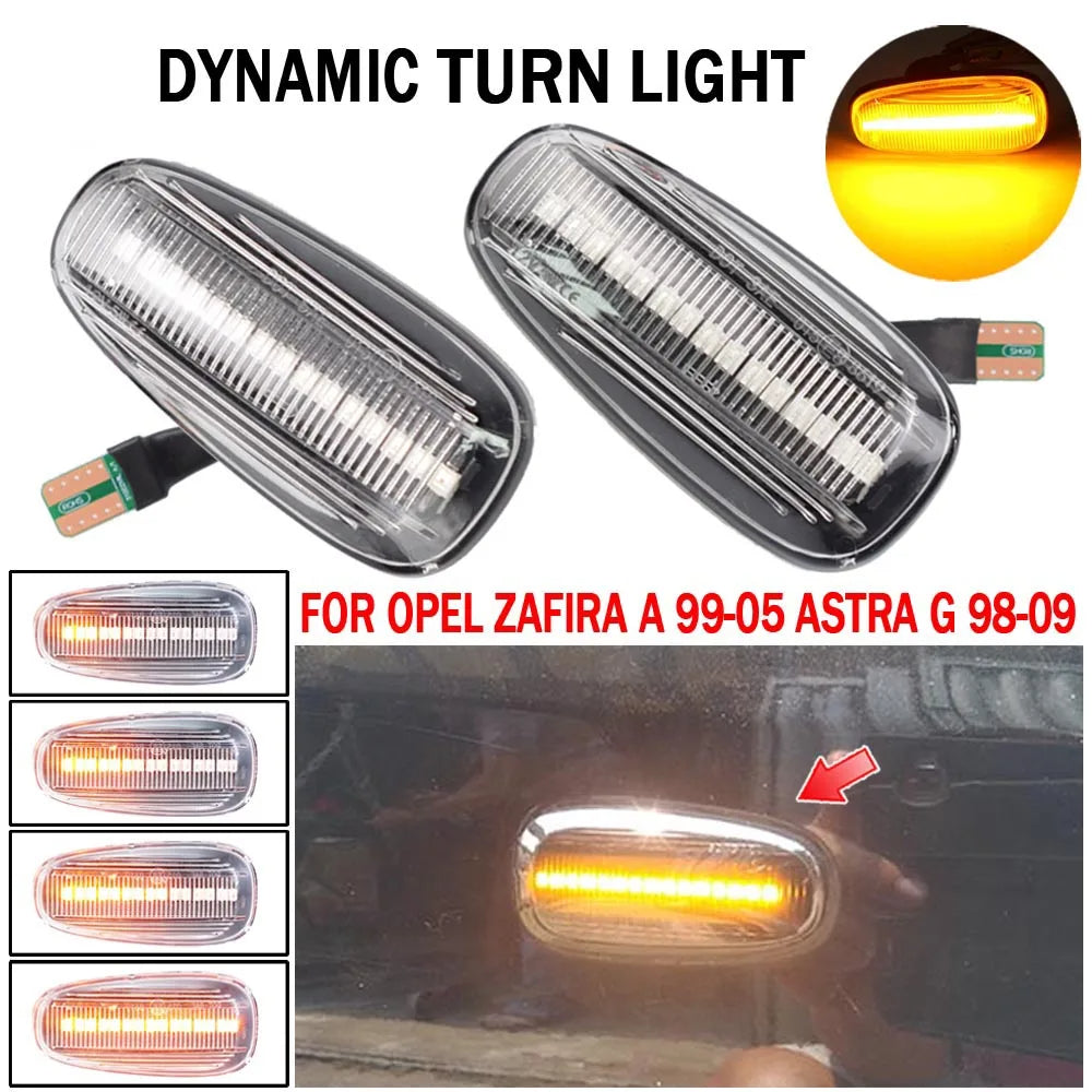 LED dinamički migavci Opel Astra G/Zafira A providni – detalj