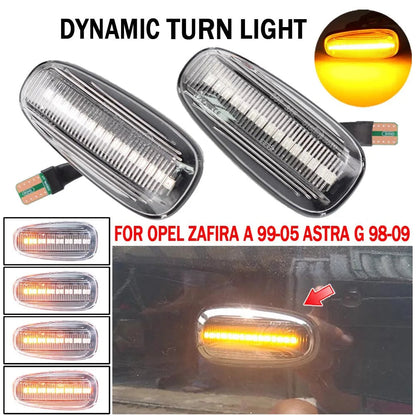 LED dinamički migavci Opel Astra G/Zafira A providni – detalj