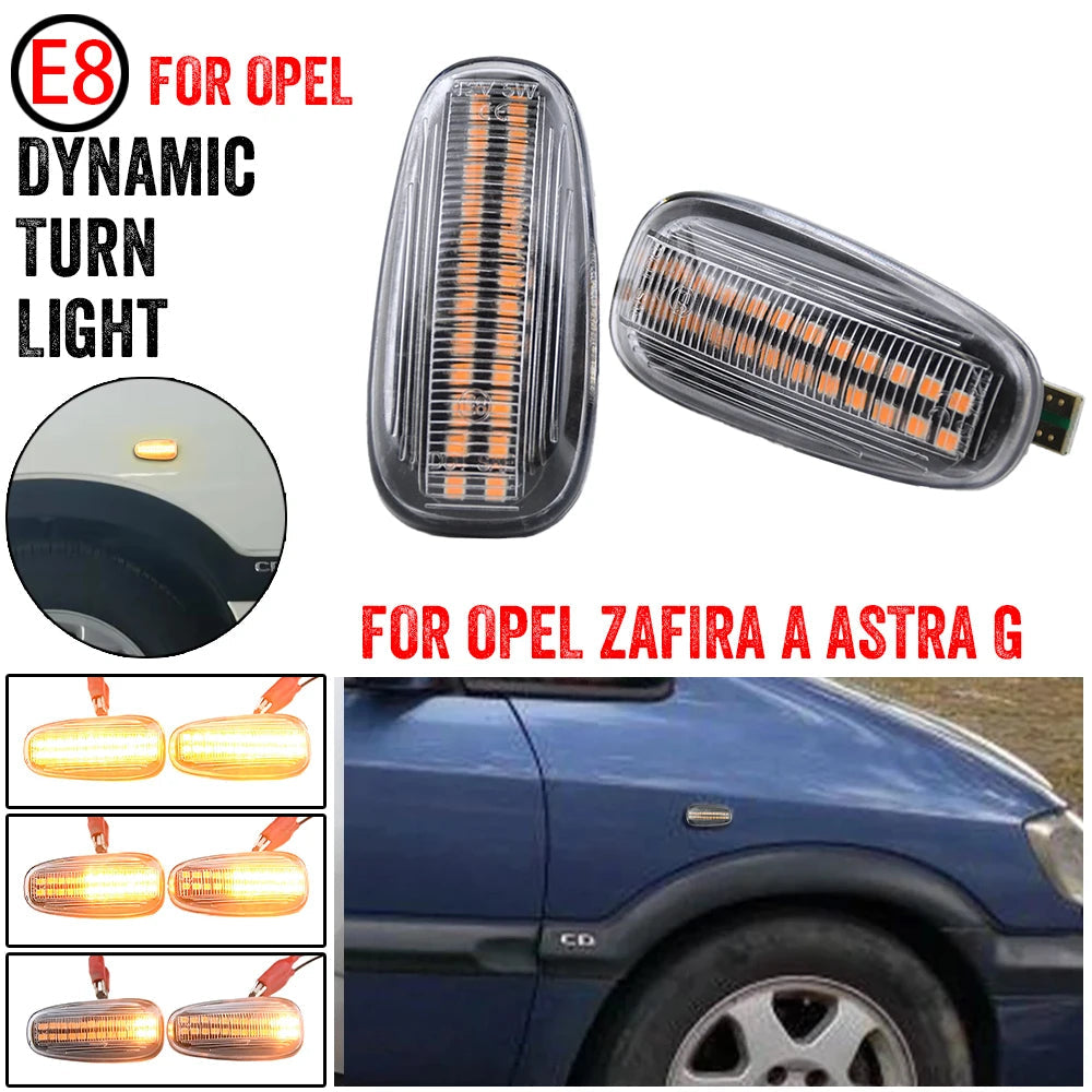 LED dinamički migavci Opel Astra G/Zafira A providni – detalj