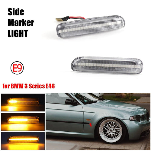 LED dinamički migavci BMW E46 pre-facelift providni – pogled