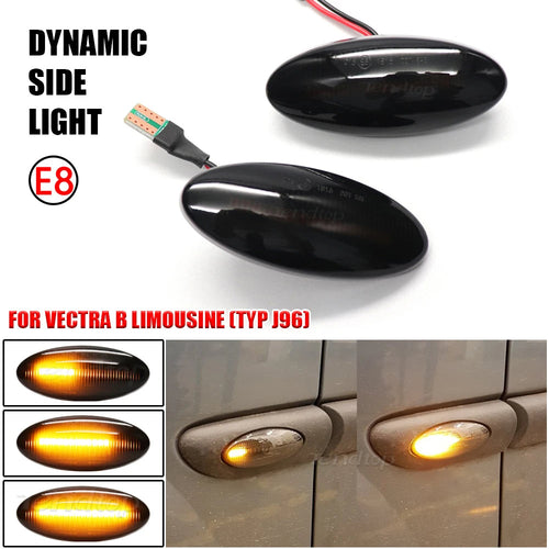 LED dinamički migavci Opel Vectra B zatamnjeni – pogled spreda